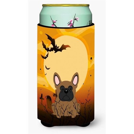 CoolCookware Halloween French Bulldog Brown Tall Boy Beverage Insulator Hugger